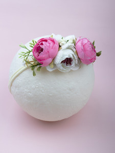 Arendelle Pink and White Rose Flower Girl Head Band AHA262 Hair