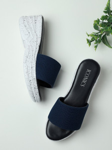 Navy blue store slide sandals
