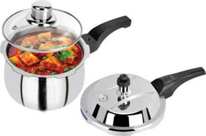 DRAVYONEY Stainless Steel Triply Pressure Cooker with Transparent Glass Lid 5 L Outer Lid Induction Bottom Pressure Cooker Price in India Buy DRAVYONEY Stainless Steel Triply Pressure Cooker with Tran...