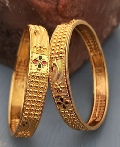 YuviKrissh Alloy Amber Gold plated Bangle Set Price in India Buy
