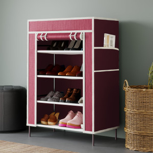 HUENISH Shoe Cabinet Rack Light Weight Foldable Shelves Storage
