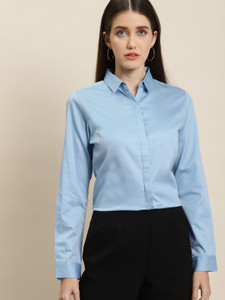 Buy Hancock Women Solid Formal Blue Shirt Online at Best Prices in India Flipkart