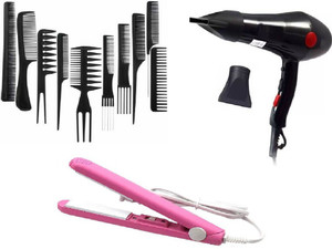 HINSHITSHU Salon Hair Comb Set of 10 With Mini Hair Straightner Hair Dryer CH 2800 2000 w Price in India Buy HINSHITSHU Salon Hair Comb Set of