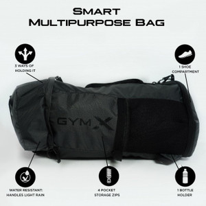 Gymx Smart Multipurpose Bag Carbon Grey Gym Duffel Bag Carbon