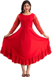 RA CREATION Women Solid Anarkali Kurta
