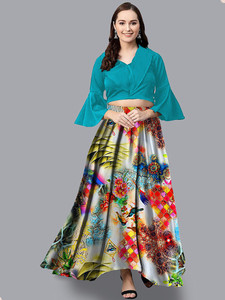 Flipkart long skirt sales and crop top