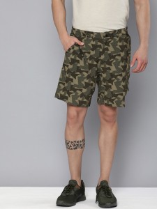 MSGM Cotton Leopard-print Cargo Shorts in Green for Men Mens Clothing Shorts Cargo shorts 