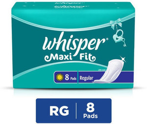 Whisper Maxi Fit Regular Wings Sanitary Pad Pack of 8 Sanitary