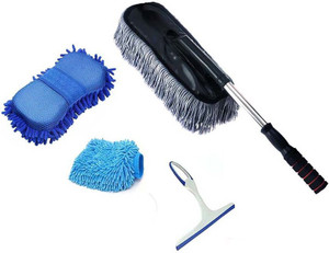 Niklace Car Cleaning Accessories Combo Pack Full Interior and Exterior Car  Wash Kit All in one Microfiber Duster, Carpet Brush, Washing Scrub & Glass  Wiper Combo Price in India - Buy Niklace