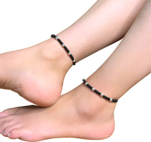 GJH Nazariya Anklet with Silver Beads Sterling Silver Anklet Price