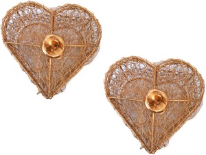 Golden Iron Heart Shape Wire Mesh Gift Box, For Home Decoration at