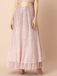 indya Embellished Women A line Pink Skirt Buy indya Embellished