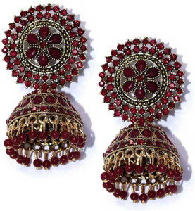 Maroon colour hotsell stone earrings