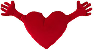 IKEA Soft Heart Shaped Pillow with Hands Gift for Valentines Day