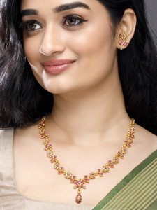 RUBANS Alloy Gold plated Gold Jewellery Set Price in India Buy
