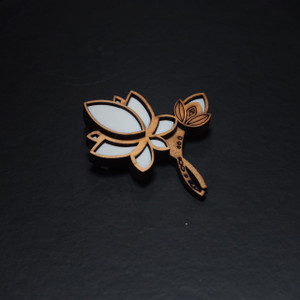 Wooden brooch for clearance suit