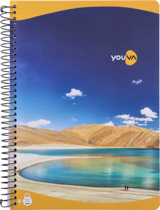 Youva Spiral Bound Book For School & College Students Pack of 2 A4 Notebook Single Line 400 Pages