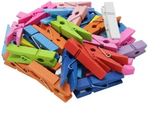 1 Inch 10 PCS Mini Clothespins, Mini Clothes Pins for Photo Natural  Multicolor Wooden Small Picture