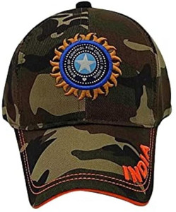 Zonkar Army Color 100 Cotton India Cricket team cap Sports