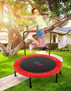 First Play Coated Trampoline with Handle Indoor Fitness Trampoline