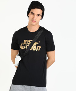 NIKE Graphic Print Men Round Neck Black T Shirt Buy NIKE Graphic