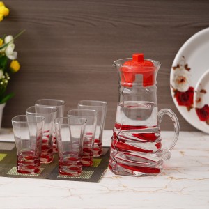 Prop It Up RASPBERRY LEMON SET (6 GLASS + 1 JUG) RED Jug Glass Set