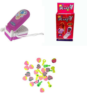 imtion 2 in 1 1 Pcs Musical mobile Phone toy 6 Pcs Different shape eraser for kids 2 in 1 1 Pcs Musical mobile Phone toy 6