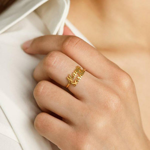 jeluxa Customized Name Ring Double Name Ring Couple Name Ring Gift For Her Brass Rhodium Plated Ring Price in India Buy jeluxa Customized Name Ring Double Name Ring Couple Name Ring