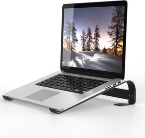 ELV DIRECT Laptop Stand, Ergonomic Aluminum Computer Stand, Laptop Riser, Ventilated Lapdesk Compatible with Tablets and Laptops Upto 15.6 inches (39.62 cm) Laptop Stand