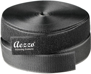 Aezzo 25 M Black Velcro 25mm 1Inch Width Hook Loop Sew on
