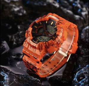 AGROWATCH Day Date Watch New Trending Black Dial Orange Strap