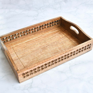 Wooden tray with sides online
