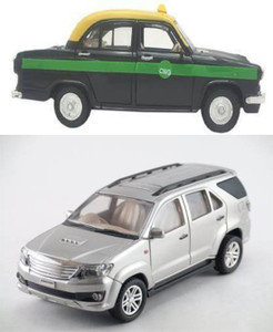 centy Taxi And Fortuner Car Combo Pack of 2 Multicolor Taxi