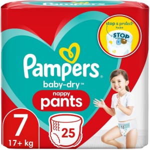 PAMPERS BABY DRY NAPPY PANTS SIZE 7 x25Pack 15kg