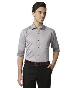 PARK AVENUE Men Solid Formal Grey Shirt Buy PARK AVENUE Men