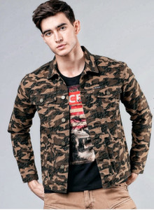 Army print deals denim jacket