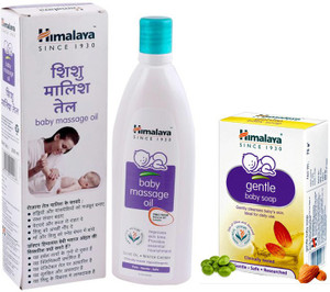 HIMALAYA Baby Massage Oil 200ml With Genlte Baby Soap 75g Pack