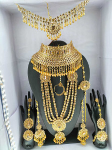 DULHAN SET Alloy Gold plated Green Jewellery Set Price in India Buy DULHAN SET Alloy Gold plated Green Jewellery Set Online at Best Prices in India Flipkart