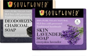Soulflower Skin Lavender & Deodorizing Charcoal Soap