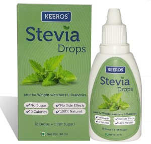 Keeros Stevia Drops Liquid Sweetener|100% Natural Extract-Stevia Leaves|Zero Calories Sweetener