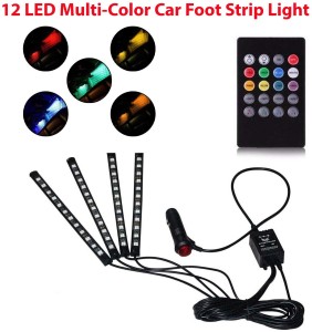 AutoBizarre 12 LED Multicolor Music Controlled Sound Activated for Car