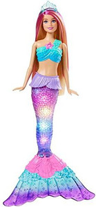 Barbie sparkle lights mermaid barbie doll sales
