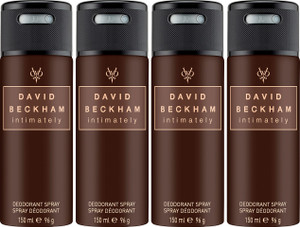 DAVID BECKHAM Intimately Man Deodorant Spray 150ml Pack of 4