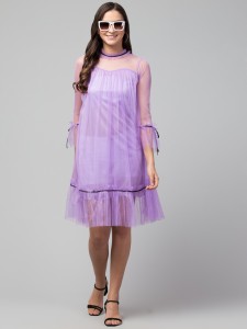 MON FASHION COLLECTION Women A line Purple Dress Buy MON FASHION