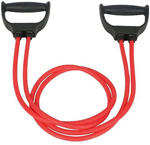 Double tube exercise band outlet