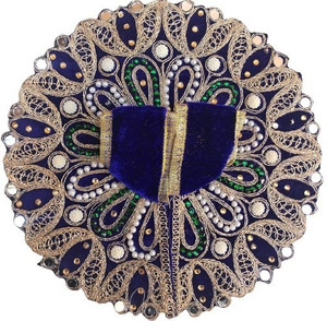 Buy Shri Krishnamayi Peacock Feather Design with Stone Booti |Handmade |  Kanha Ji Dress | Kanha Poshak | Krishna Ji Dresses | Bal Gopal Dresses |  Thakur Ji Poshak | Kanha Vastra