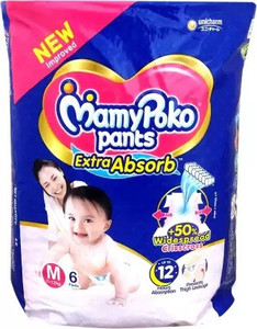 MAMY POKO PANTS Extra Absorb Diaper Medium 6 Pcs for Kids M