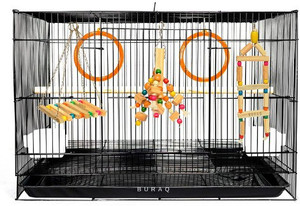 Buraq 1.5FT Cage With 3 Swing Toy Best for Love Bird Cages Parrot