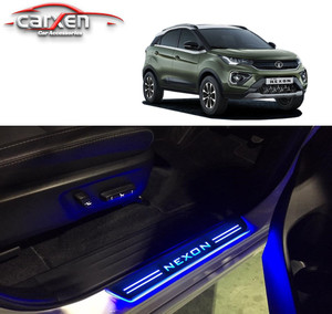 carxen Car Door Foot Step Led Sill Plate With Mirror Finish for