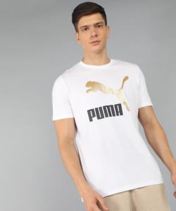 Gold and shop white puma shirt